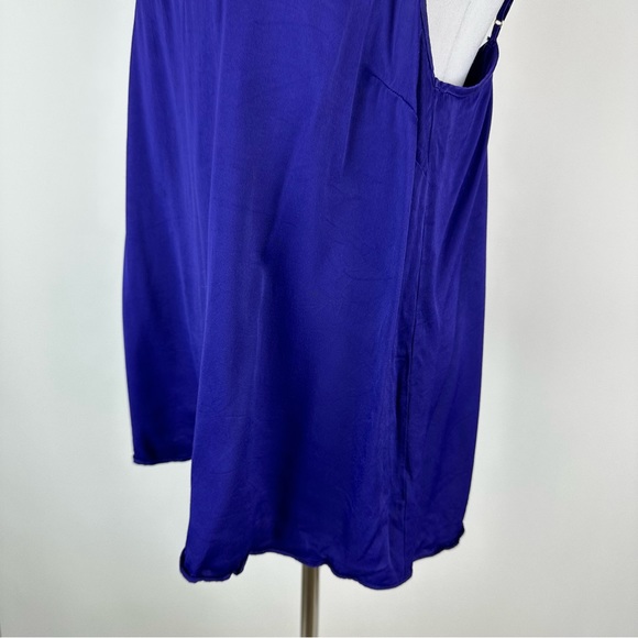 Anthropologie Floreat Purple Velvet Trim Cami Top Size Large - Picture 9 of 12